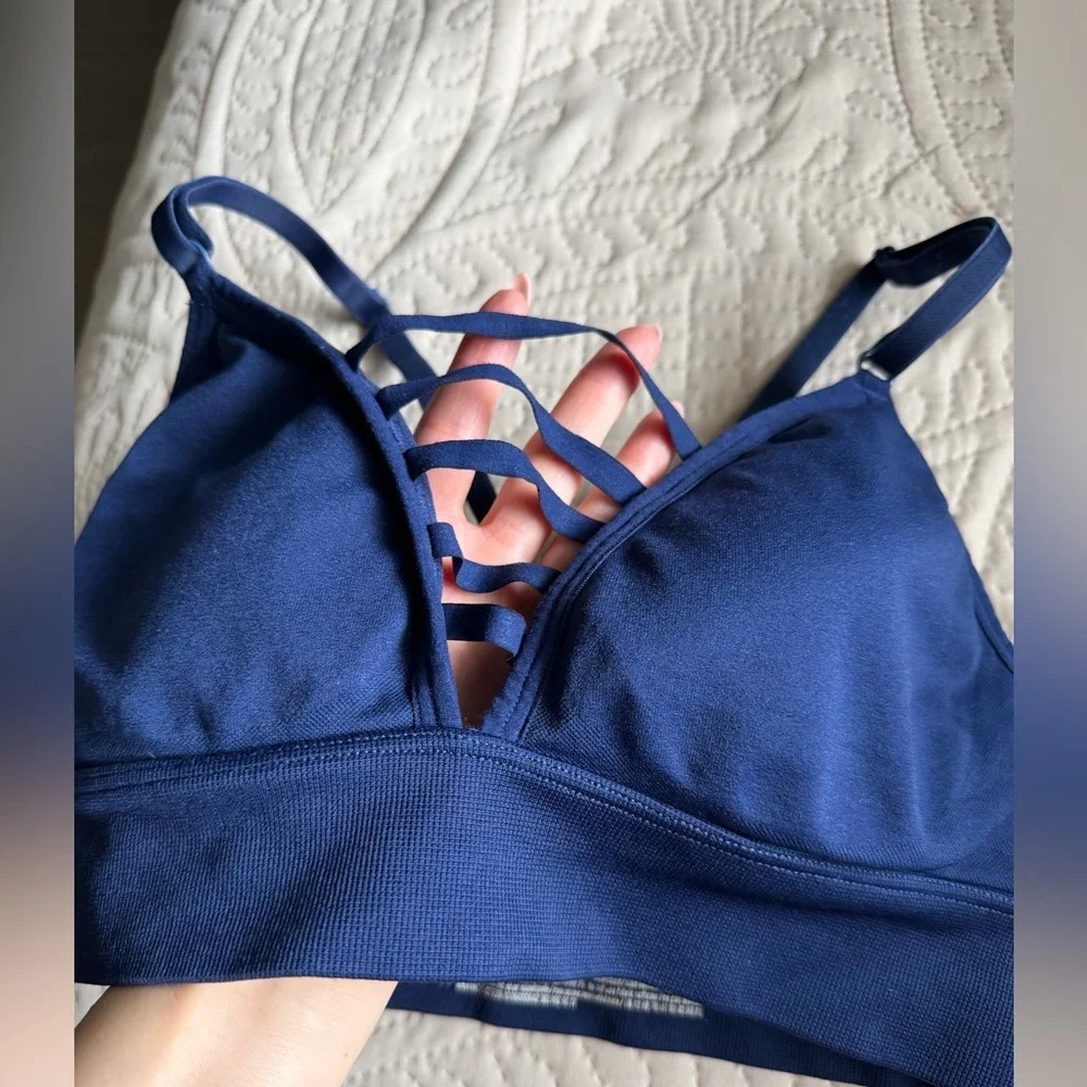 Victoria's Secret Sport Strappy Deep V Bralette - Royal Blue